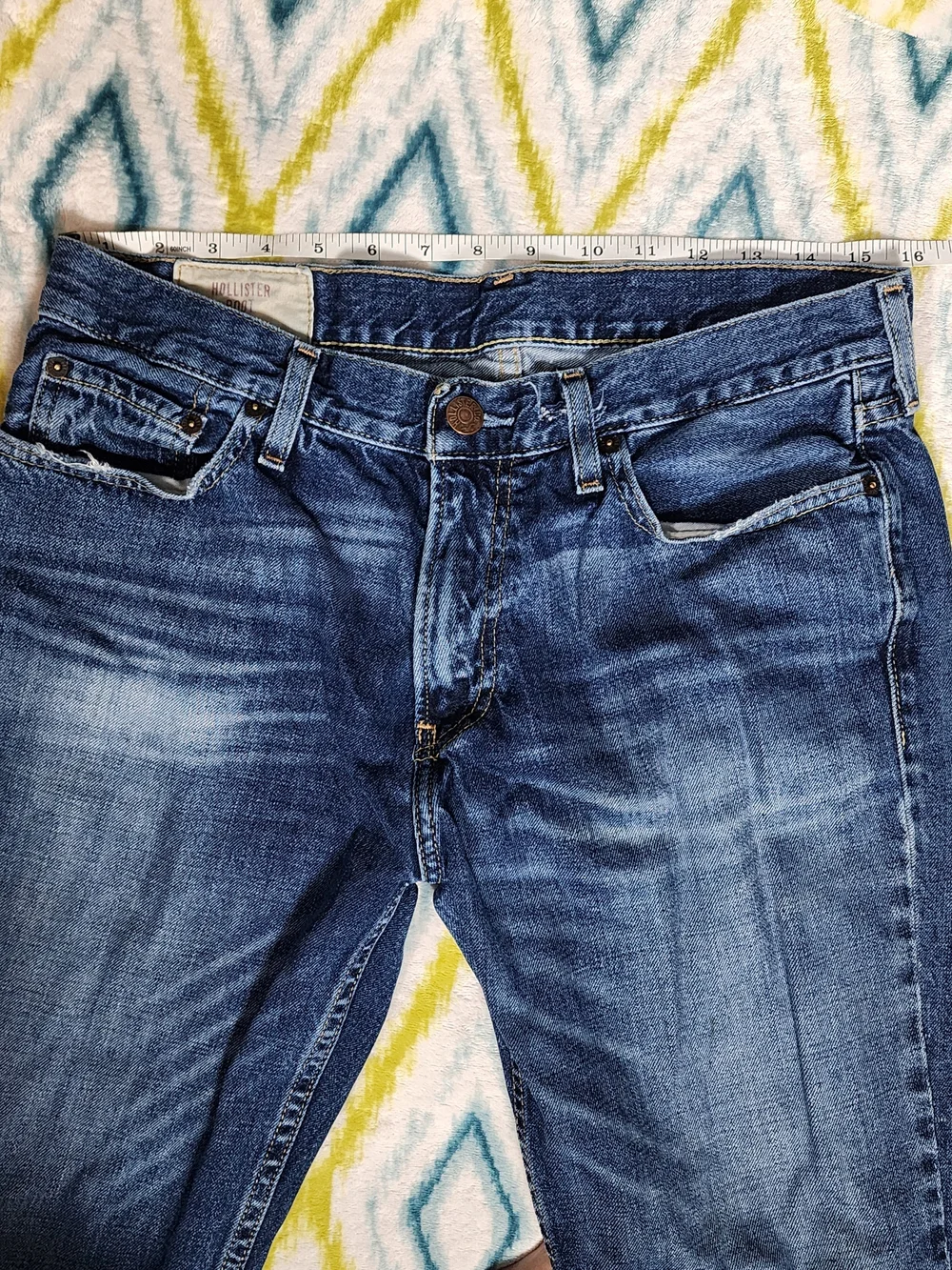 Hollister Men's Dark Blue Bootcut Jeans Y2K Size 32×32
